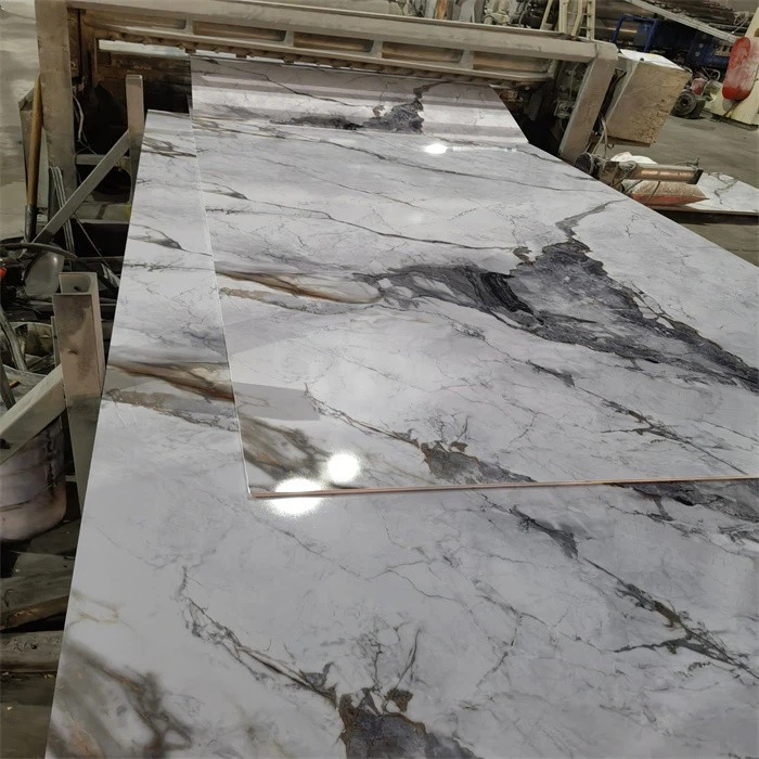 UV Marble Sheet Modern Style Waterproof PVC Marble